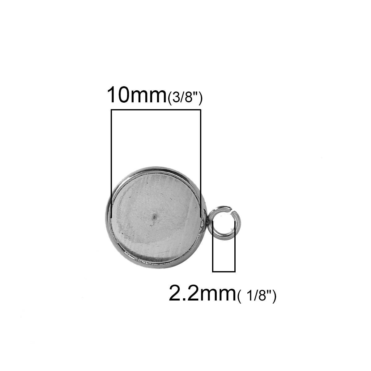 DROLE Stainless Steel Bezels for Earring and Pendant - 200Pcs 10mm Stud  Earring with Post Kit and 40Pcs 30mm Stainless Steel Bezels and Cabochons  for