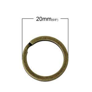 10 pcs. Antique Bronze Split Rings Key Rings - 20mm (0.79 inch)
