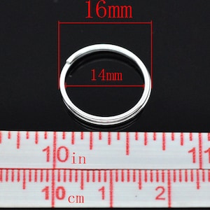 100 pcs. Silver Plated Split Rings Key Rings - 16mm (0.63 inch)