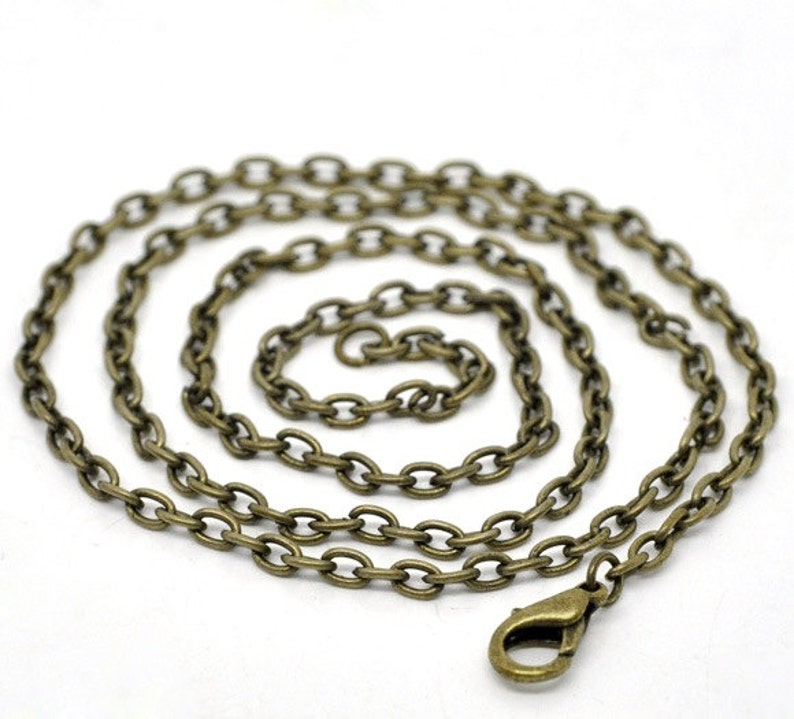 12 pcs. Antique Bronze Chain Link Necklaces 18 4mm x Etsy