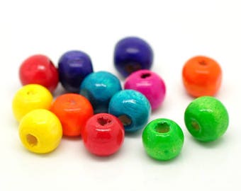 1000 pcs Assortment Wooden Wood Round Spacer Beads - 8mm (0.32") - Hole Size: 2.1mm - Variety Pack!