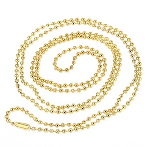 12 pcs. Gold Plated Ball Chain Necklaces - 80cm (31.5&quot;) - 2mm Ball Size
