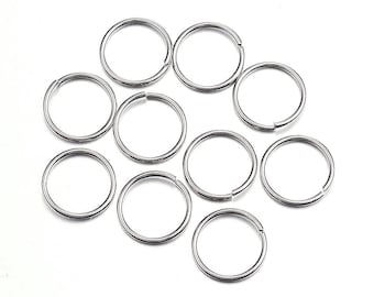 100 pcs 304 Stainless Steel Open Jump Rings 12mm - 18 Gauge (1mm Thick)- THICK - HEAVY - High Quality - Hypoallergenic! Tarnish Resistant!