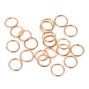 100 pcs Rose Gold Plated Open Jump Rings - 7mm - 18 Gauge (1mm Thick)