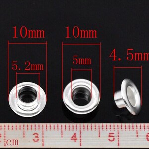 500 pcs Silver Plated Grommets EYELETS - Fits Beads with 5.5mm Holes - 10mm x 4.5mm - Copper - Glass Lampwork, European, Large Hole Beads
