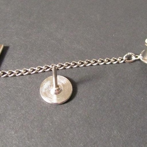 1 set - Silverfärgade slipsar (fjäderbelastad koppling och kedja)