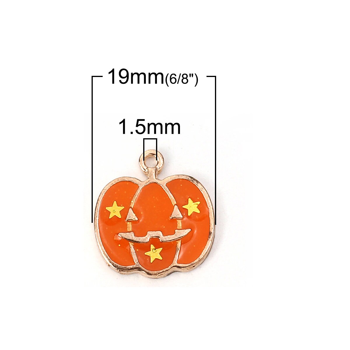10 Pcs. Gold Plated Halloween Pumpkin Jack O Lantern Enamel Charms ...