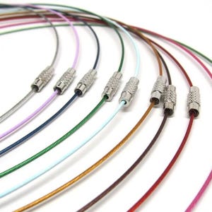 10 st. Halsband med minnestrådschokerbeläggning och silverskruvspänne - 40 cm - 1 mm - TJOCKA - 10 färger - HÖG KVALITET bild 2