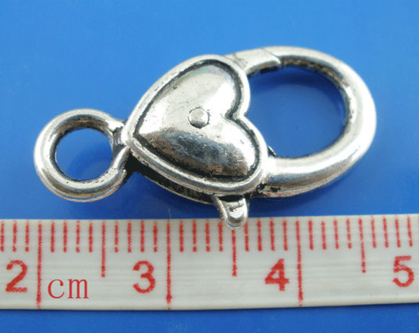 20 pcs. Antique Silver Heart Lobster Clasps 27mm X 13mm 1 Etsy