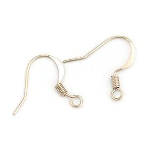 10 pcs Copper 14K Gold Plated Earring Hooks with Spring - 17mm x 17mm - Hole Size: 1.6mm