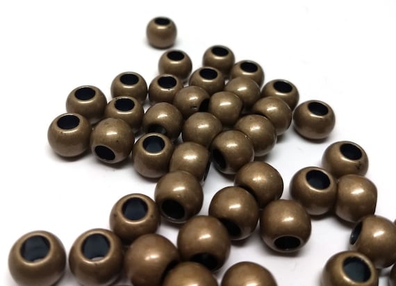 Corrugated Bead Large Round Bead Round Bronze Bead 12mm Beads Fluted Ribbed Bead Antique Bronze Plated 4pc Beading Supplies