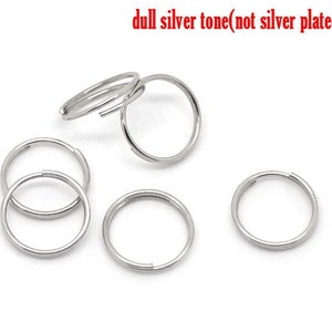 500 pcs Double Rings Silver Tone Open Jump Split Rings 7mm 22 Gauge image 1