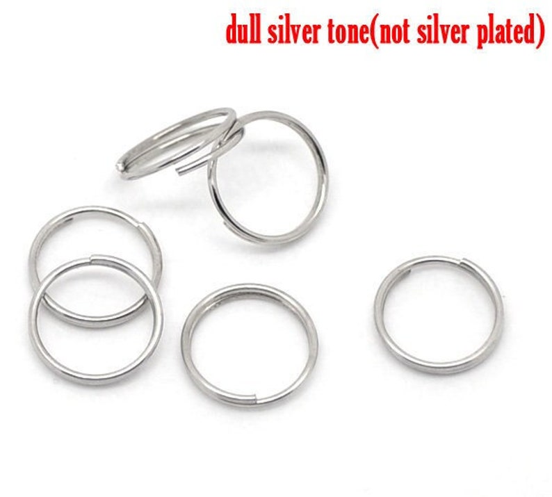 500 pcs Double Rings Silver Tone Open Jump Split Rings 7mm 22 Gauge image 1