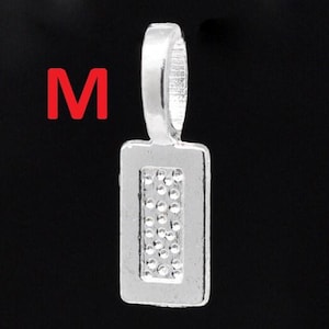 100 pcs. Silver Plated Rectangular Medium Glue On Bails - 21x7mm