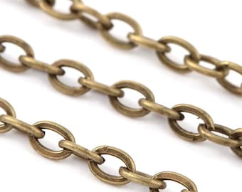 10M (32.8 Ft) - Antique Bronze Iron Cable Chain Link - 5x3.3mm - 5mm x 3.3mm - 3.3x5mm