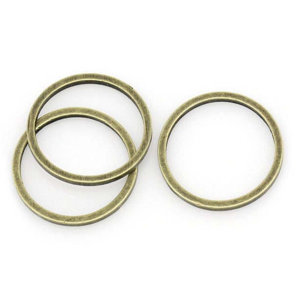 50 pcs. Antique Bronze Connector Soldered Closed Jump Rings - 12mm - 0.8mm thick - Smooth