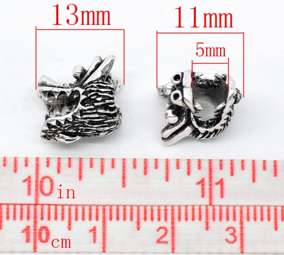 5pcs Dragon Head Spacer Dragon Head Beads Charms Dragon Charms for Jewelry  Making 