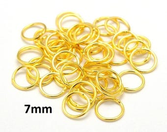 100 pcs Golden Soldered Closed Jump Rings - 7mm - 18 Gauge (1mm Thick)