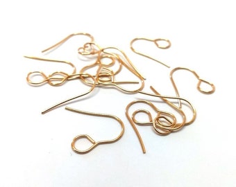 500 pcs 304 Stainless Steel Earring Hooks with Loop Hole - 19mm x 14mm - Large Loop: 6mm - Gold