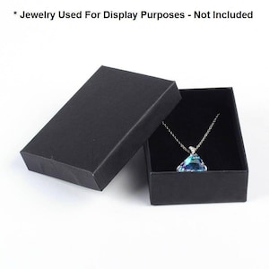 4 stuks zwarte kartonnen geschenkdoosjes voor sieraden - 9 cm x 6,5 cm x 2,5 cm (3,5" x 2,5" x 1") - Ideaal voor kettingen, oorbellen en armbanden