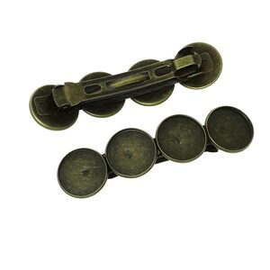 10 pcs Antique Bronze French Hair Barrettes Hair Clips - 85mm x 22mm - 20mm Glue Pad - EXTRA LARGE image 2