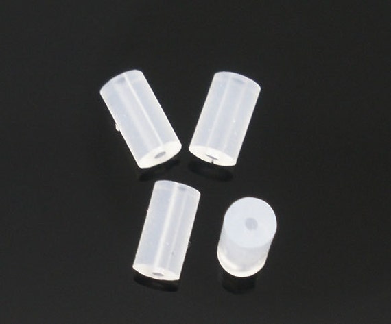 Transparent Small Rubber Stoppers 100pcs Stud Earring Silicone