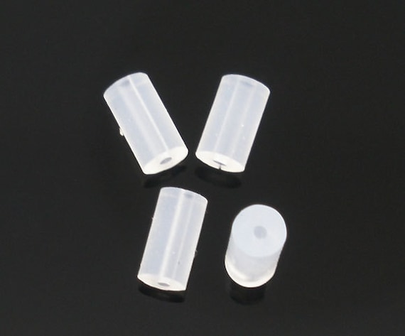 500//1000Pc Clear Rubber Earring Back 4MM Stoppers Ear Post Jewelry Findings DIY