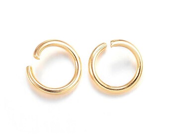 50 pcs 304 Stainless Steel Open Jump Rings 6mm - 20 Gauge (0.8mm Thick) - Golden - High Quality! - Tarnish Resistant - OPEN DESIGN