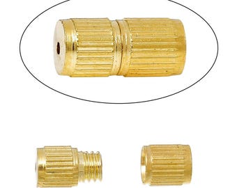 10 pcs. Gold Plated Screw Cylinder Barrel Clasps - 8mm X 4mm - Made of Copper!