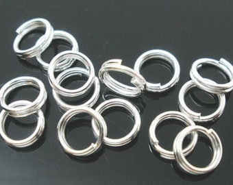 800 anelli doppi da 800 pezzi - Anelli di salto aperti divisi placcati in argento - 6 mm - Calibro 22