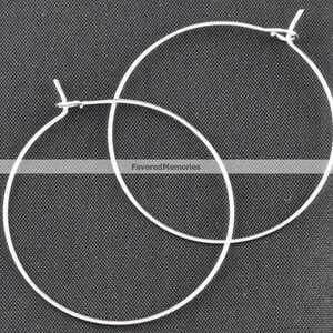 100 silberplattierte Weinanhänger/Ohrringe – 30 mm – 20 Gauge