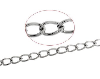 3M (9.9ft) - 304 Stainless Steel Extension Chain - 5.5x3.5mm Links - 5.5mm x 3.5mm - Ideal to make extender chains! Tarnish Resistant!