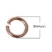 Dark Rose Gold Plated Open Jump Rings - 3mm, 22 Gauge, Round Wire - 500 Pcs Fpj032