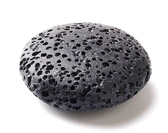 10 pcs. 20mm Black Stone Lava Round Beads - Natural - For Essential Oils and Perfumes - No Hole