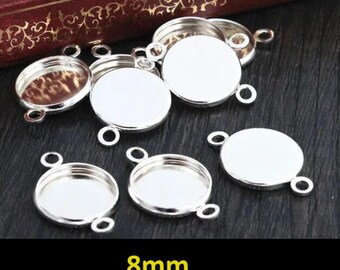 NBEADS 15 Set Cabochon Di Vetro Cuore E Castoni In Lega Per Creazione Gioielli Fai Da Te - 5