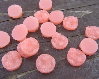 500 cabochons d'embellissement en résine Druzy ronds rose saumon - 12 mm