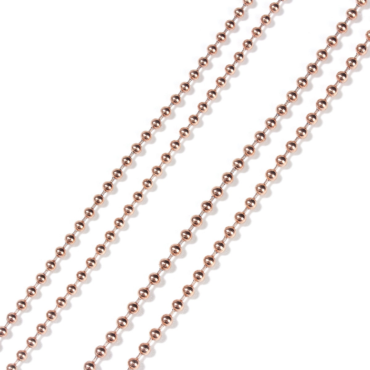 Cadena De Bolas Color Oro Rosa Para Bisutería - 1.5 Mm, 70 Cm, Ideal Para Collares DIY