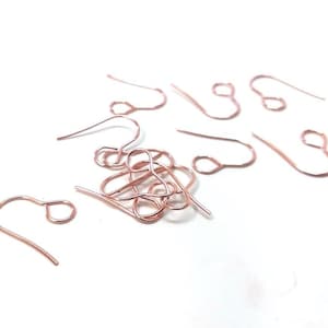 50 ganchos para pendientes de acero inoxidable 304 con aro - 19 mm x 14 mm - Aro grande: 6 mm - Oro rosa