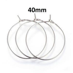20 piezas. Anillos de aro para pendientes/adornos de copa de vino de acero inoxidable 304 - 40 mm - Calibre 21 (0,7 mm de grosor) - ¡Resistentes al deslustre! - Estilo A