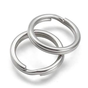 10 pcs. 304 Stainless Steel Split Rings Key Rings - 20mm (0.79 inch) - Hypoallergenic! Tarnish Resistant! - 3mm Thick