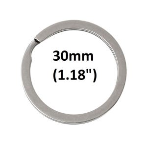 10 pcs. 304 Stainless Steel Silver Tone Split Rings Key Rings - 30mm (1.18 inch) - Hypoallergenic! Tarnish Resistant! - 2.3mm Thick