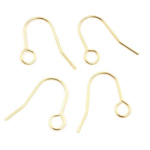 50 ganchos para pendientes de acero inoxidable 304 con argolla - 27 mm x 20 mm - Argolla grande: 6 mm - Dorado