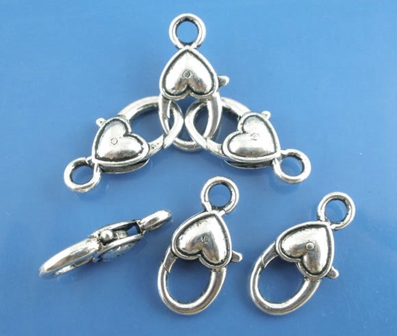 Sterling Silver Heart-Shaped Lobster Claw Clasp - Santa Fe Jewelers Sterling Silver Heart-Shaped Lobster Claw Clasp - Santa Fe Jewelers