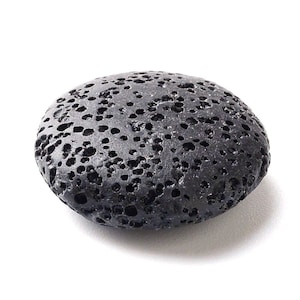 10 pcs. 20mm Black Stone Lava Round Beads - Natural - For Essential Oils and Perfumes - No Hole