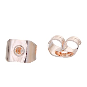 10 pcs (5 Pairs) Rose Gold Plated Ear Nuts - 6mm x 4.2mm - Earring Stoppers! - Butterfly Design