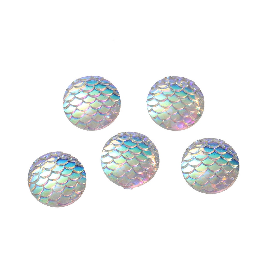5 Pcs Mermaid Fish Scales Resin Carved Embellishment Cabochons - Etsy