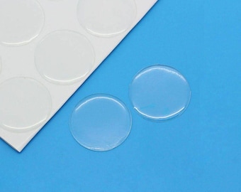 50 Circle Clear Round Epoxy Resin Stickers - 12mm (0.47 in)