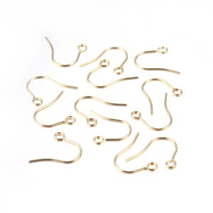 100 pcs 304 Stainless Steel Golden Earring Hooks with Loop Hole - 18mm x 18mm - Tarnish Resistant! 18K Gold Plated