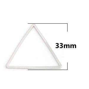 10 pcs Silver Plated Triangle Metal Dangle Charms Pendants - 33mm x 29mm - 1.3" - Great for Making Fringe Earrings, Necklaces, Dangles!