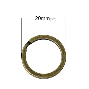 10 pcs. Antique Bronze Split Rings Key Rings - 20mm (0.79 inch)